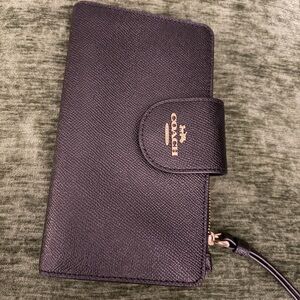Coach Black Leather Tech Wallet